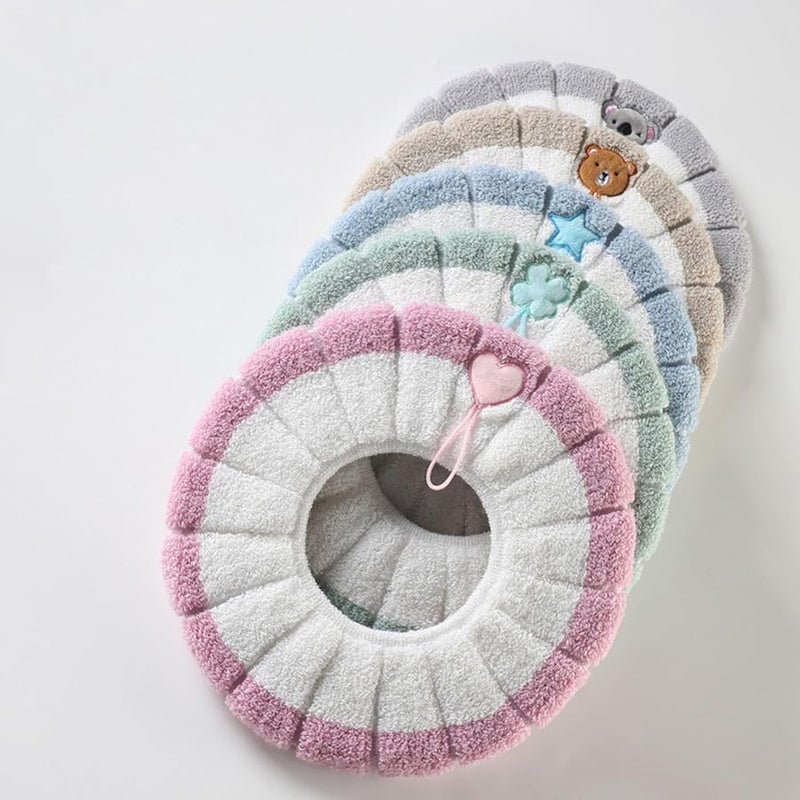 Soft Fiber Toilet Seat Cover With Handle Hygienic Comfortable For Home Office Bathroom Color A - Image 5